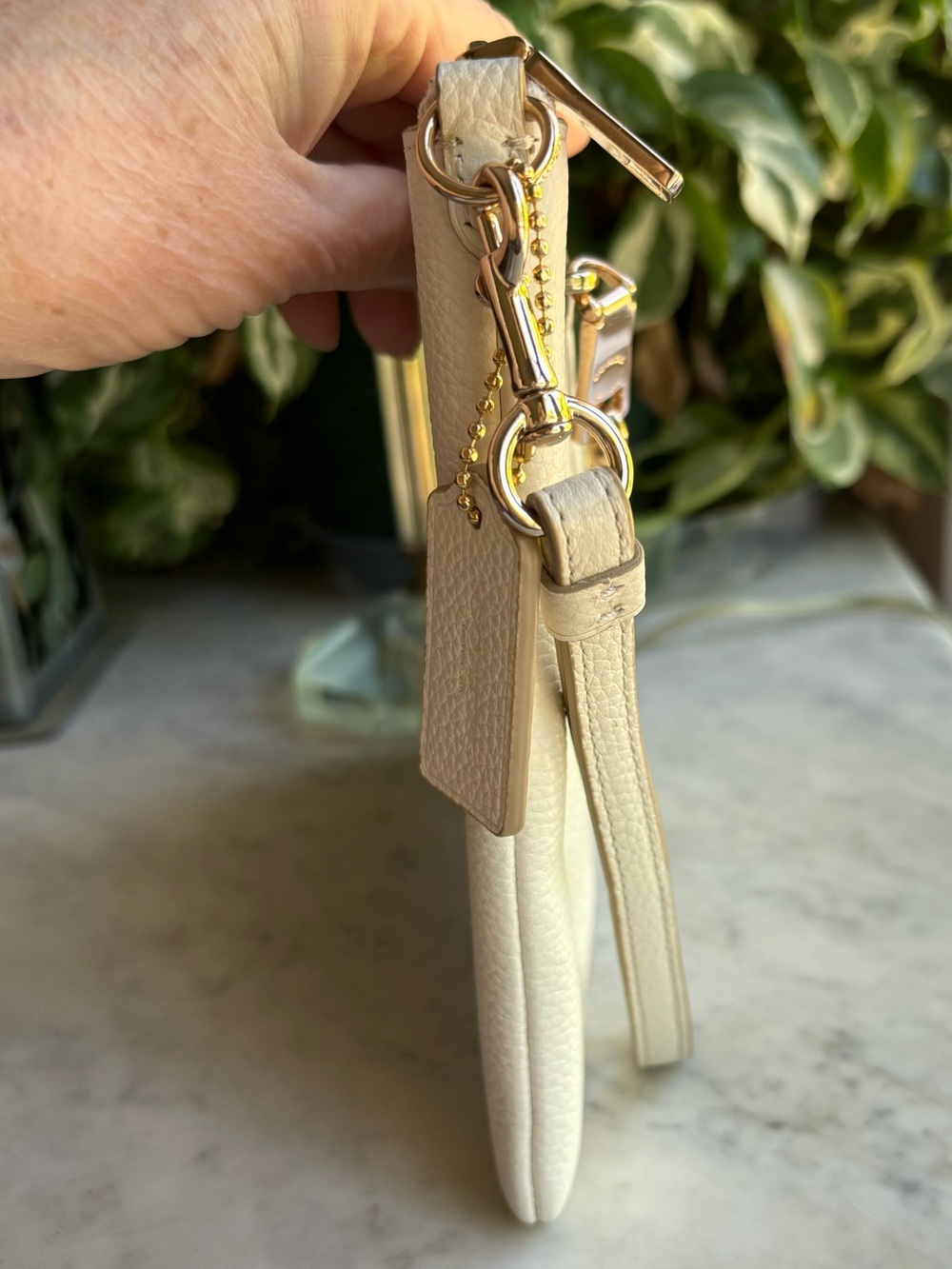 Coach Prairie Chalk Pebbled Leather Chain Clutch/Wristlet - Picture 5 of 10